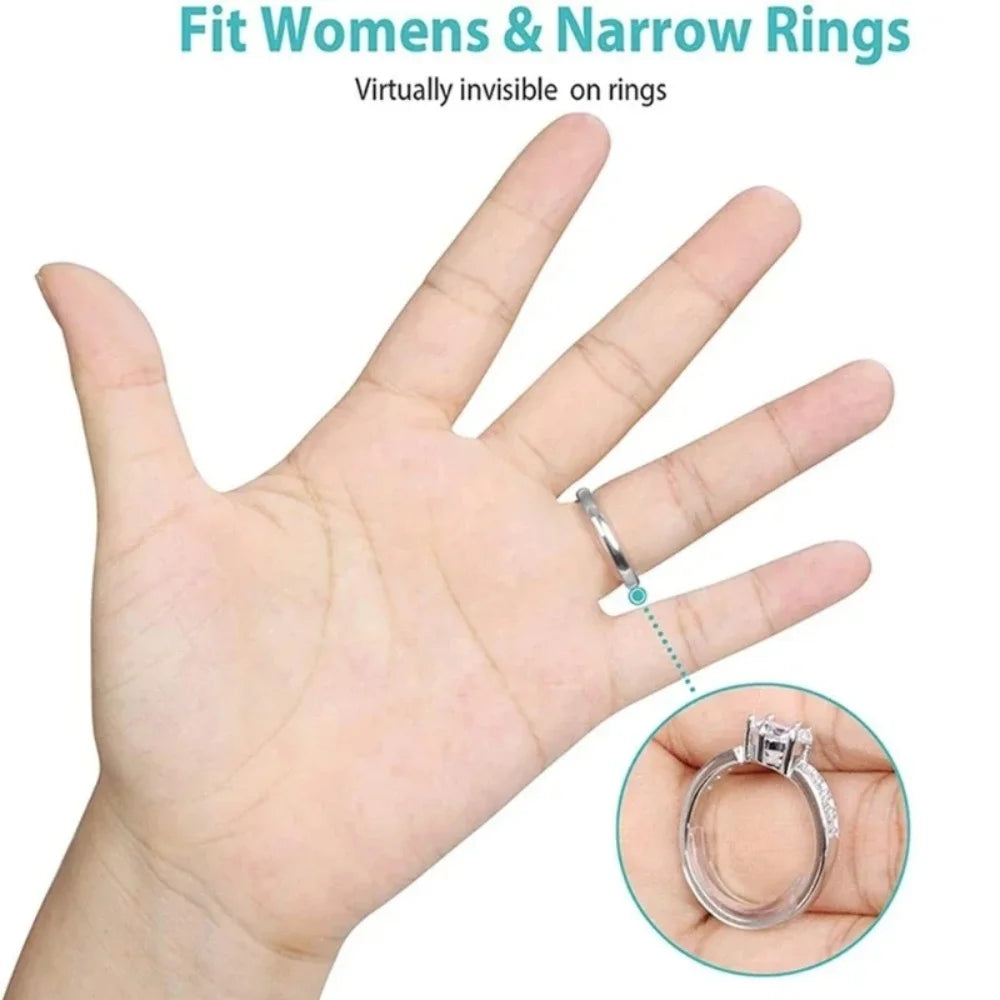 12Pcs/Set Ring Adjustment Pad Ring Size Adjuster Fixed Reduction Pad Invisible Ring Holder Retainer Shrinker for Large Rings