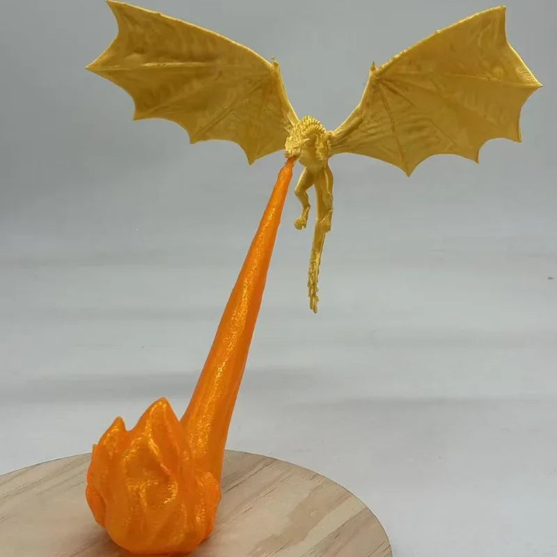 Fire Breathing Dragon Bookshelf Nook Light 3d Printed Flying Dragon Shelf Decor Lover Gift For Halloween Indoor Table Display