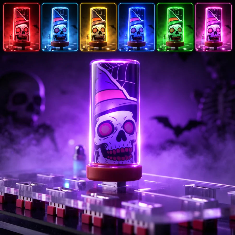 Halloween USB LED Glass Light Witch Pumpkin Skull Touch Control Dimmable Laptop Festival Toy Decoration Atmosphere Night Light
