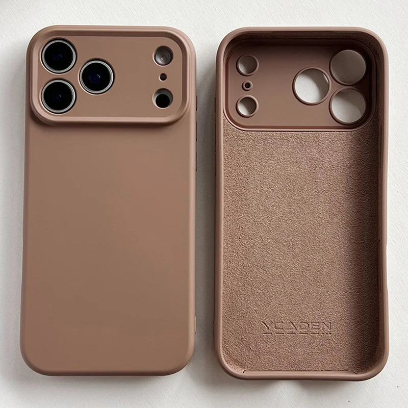 Original Soft Liquid Silicone Phone Case For iPhone 17 15 16 14 13 12 Pro Max 17 Air 16 Plus Cases Solid Color Shockproof Cover