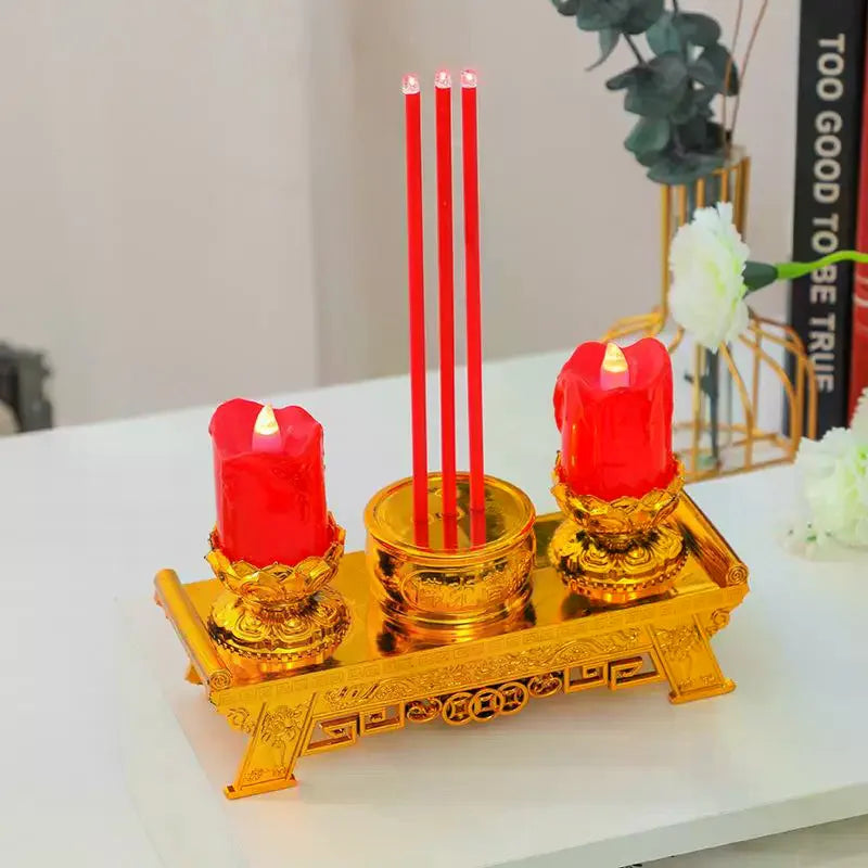 LED Candle Lights, Prayer Candles For Temples And Halls, Smokeless Swinging Wick Simulation Candles