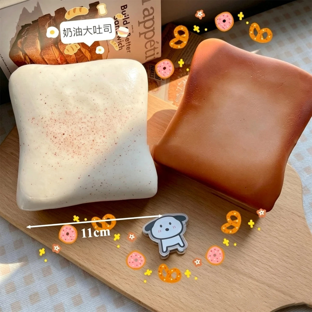 11cm Sticky Bread Squishy Toys,Soft Strawberry Toast Slow Rising Squishy, Realistic Toast-Shaped Squeeze Gifts for Stress Relief