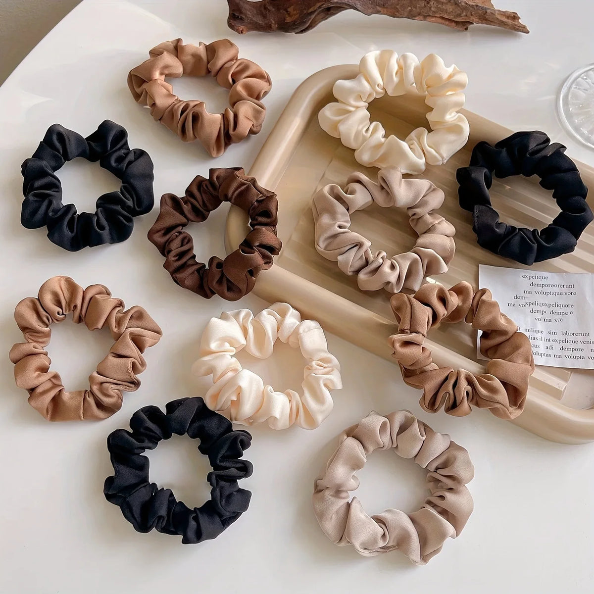 Women's Satin Scrunchies – Large Hair Ties for Low Bun & Ponytail, Simple Elegant Design, Versatile Daily Hair Accessory
