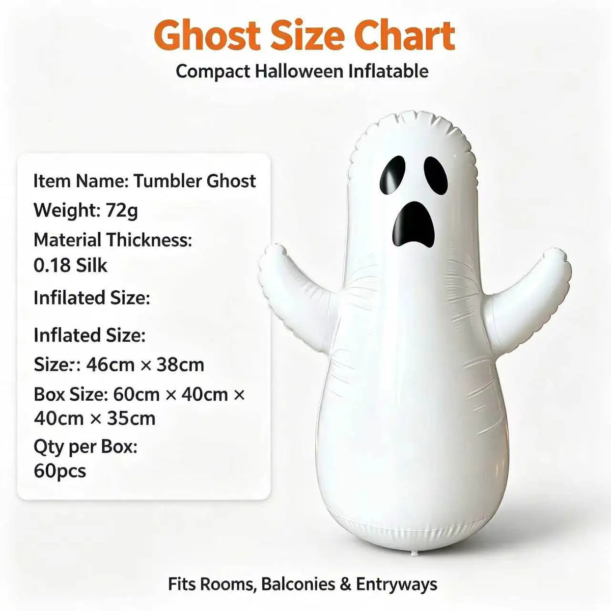 Halloween Inflatable Decor Set 100cm Inflatable Bone Pumpkin Ghost Tumbler Home Party Venue Halloween Decor Spooky Festival Prop