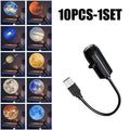 USB Projector Night Light 10 Planet Patterns Halloween Christmas Starry Galaxy Lamp for Wall Ceiling Bedroom Party Decor