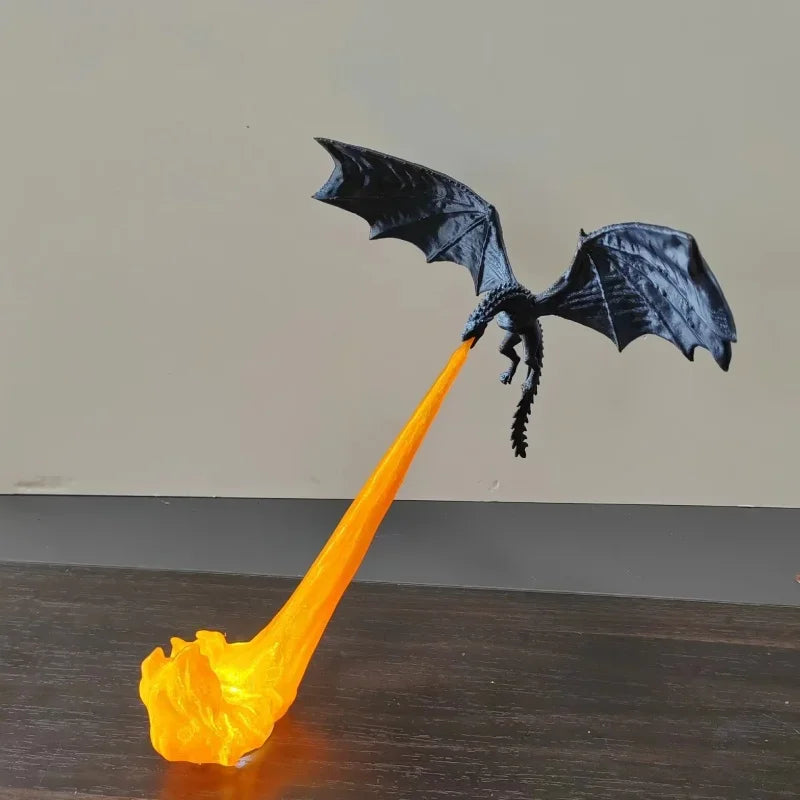 Fire Breathing Dragon Bookshelf Nook Light 3d Printed Flying Dragon Shelf Decor Lover Gift For Halloween Indoor Table Display
