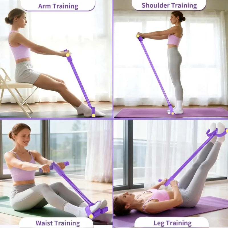 1 PCS Elastic Rope Yoga Pedal Tensioner Resistance Band, Used for Abdominal/Waist/Arm/Leg Stretching and Slimming Training