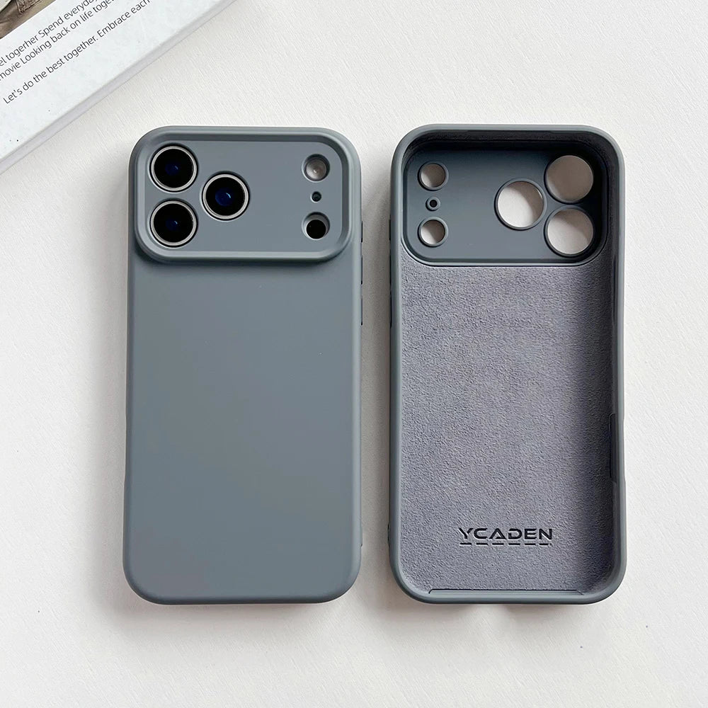 Original Soft Liquid Silicone Phone Case For iPhone 17 15 16 14 13 12 Pro Max 17 Air 16 Plus Cases Solid Color Shockproof Cover