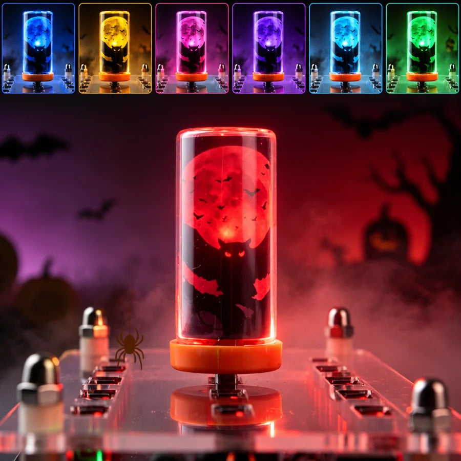 Halloween USB LED Glass Light Witch Pumpkin Skull Touch Control Dimmable Laptop Festival Toy Decoration Atmosphere Night Light