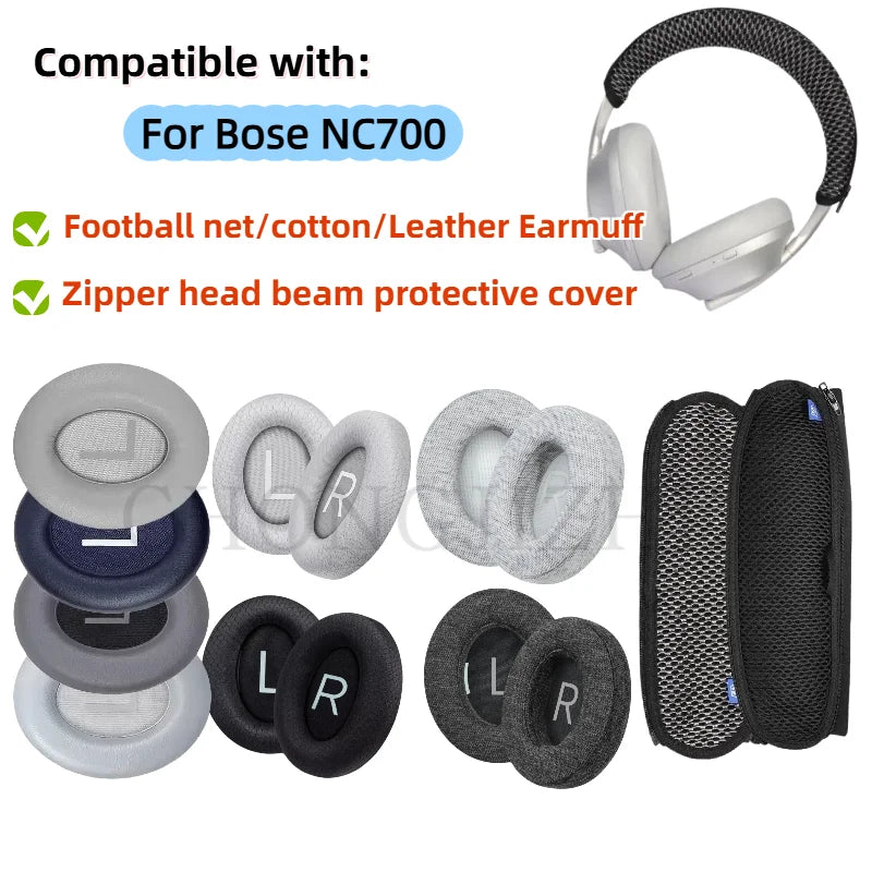For BOSE 700 NC700 headset Leather / Breathable mesh fabric /Skin friendly cotton Memory Foam Earpads Earmuffs Accessories